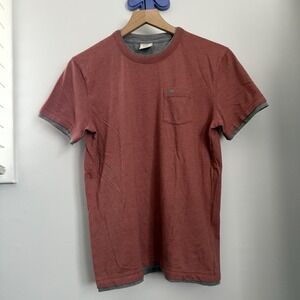 Abercrombie & Fitch Men's Small Layered Short Sleeve Tee Soft Red Y2K 2000s